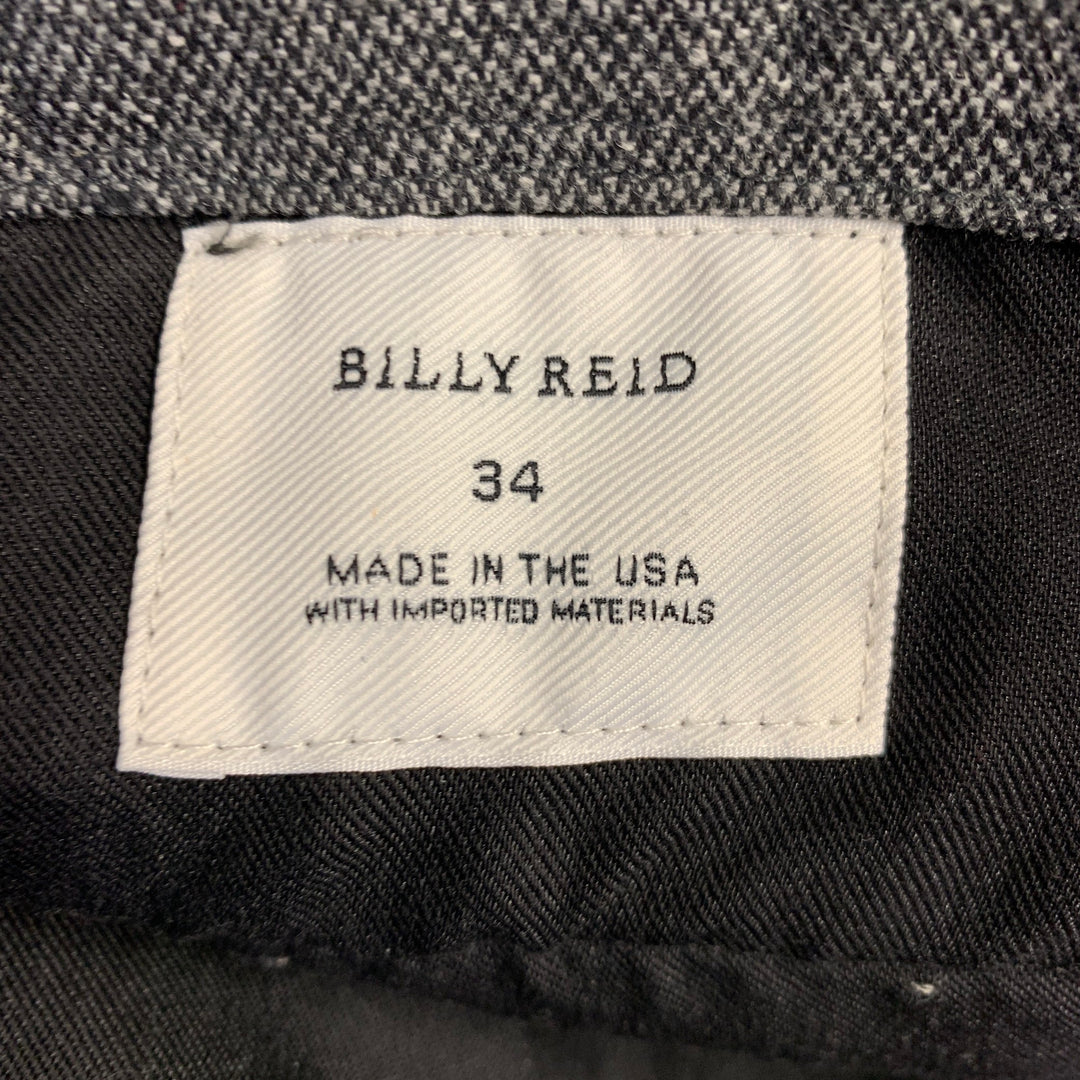 BILLY REID Size M Heather Grey Cotton Blend Notch Lapel Suit