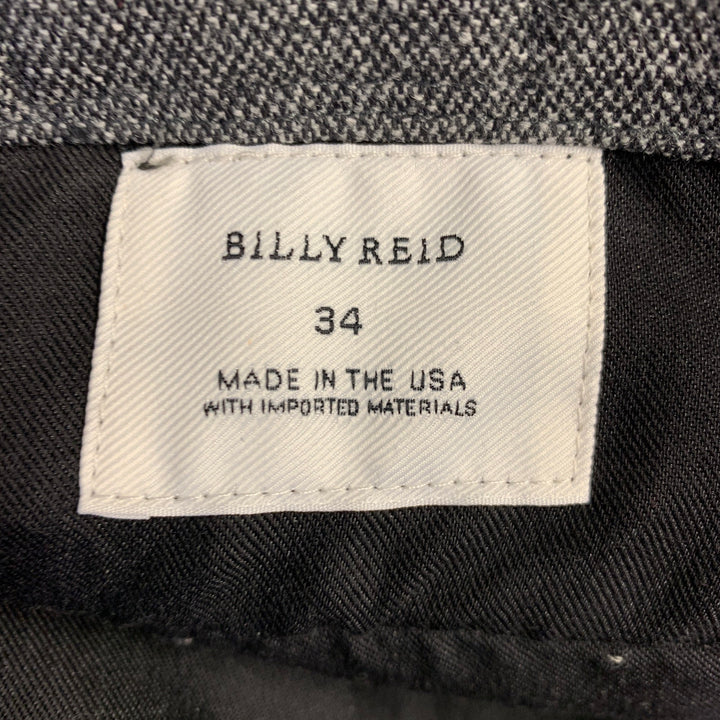 BILLY REID Size M Heather Grey Cotton Blend Notch Lapel Suit