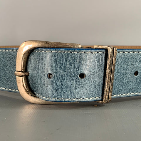 VERA PELLE Blue Leather Belt