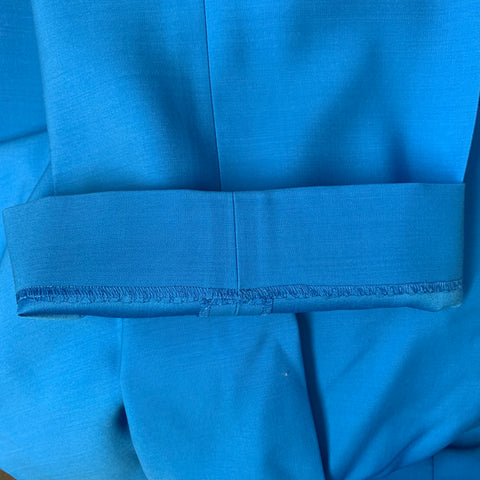 BURBERRY SS23 Size 34 Blue Wool Peak Lapel Double Breasted Suit
