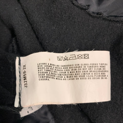 EMPORIO ARMANI Size XL Black Viscose Elastane Hooded Sweatshirt