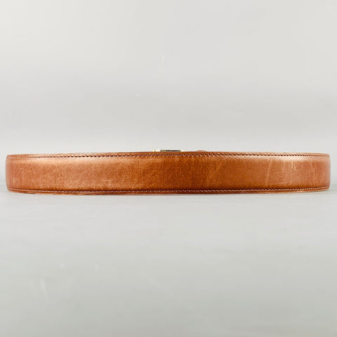 VINTAGE Size 34 Brown Leather Belt