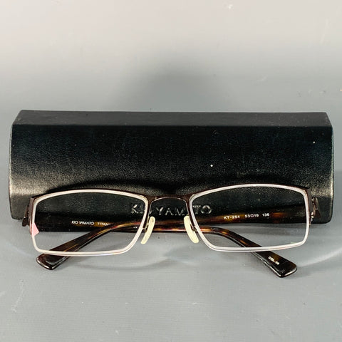 KIO YAMATO Brown Gunmetal Titanium Acetate Eyewear Readers