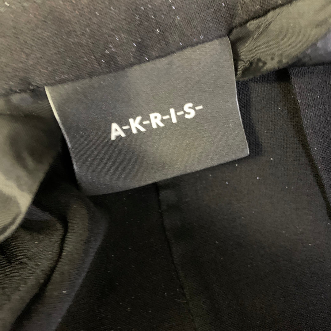 AKRIS Size 12 Black Glitter Wool  Polyester Sparkly Jacket