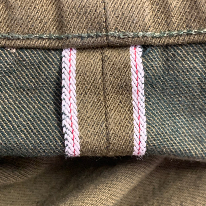 TAYLOR STITCH Size 38 Olive Green Twill Cotton Straight Selvedge Jeans