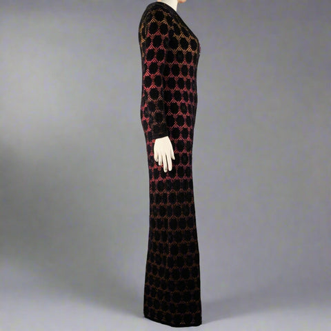 M MISSONI Size L Black Yellow Circles Wide Leg Jumpsuit