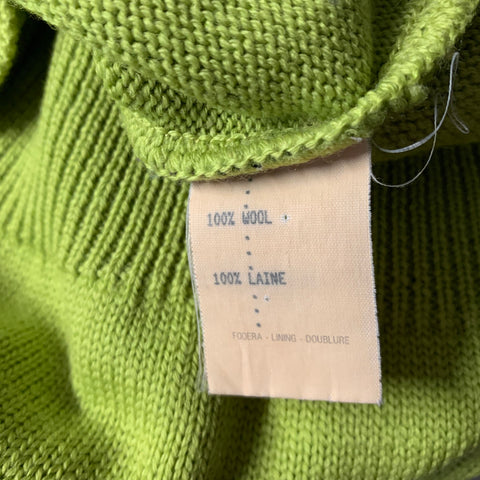 GIANNI VERSACE Size M Purple Lime Geometric Wool Pull On Sweater