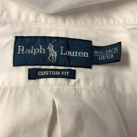 RALPH LAUREN Size M White Cotton Button Up Long Sleeve Shirt