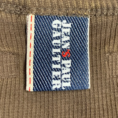 JEAN PAUL GAULTIER Size M Brown Red Stripe Cotton Buckle Tank Top (As Is)