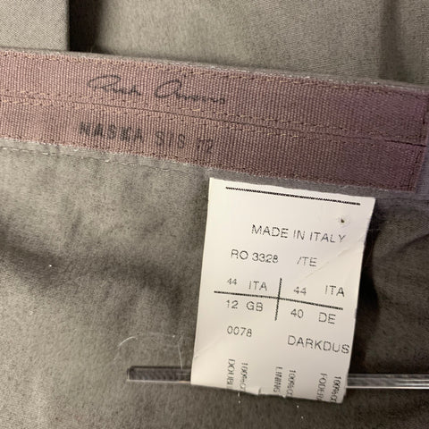 RICK OWENS Size 8 Grey Cotton Mid-Calf Skirt