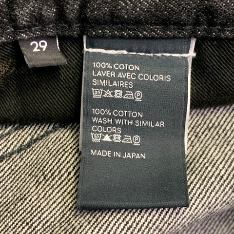 CELINE Size 29 Black Wash Denim Zip Fly Wide Leg Baggy Jeans