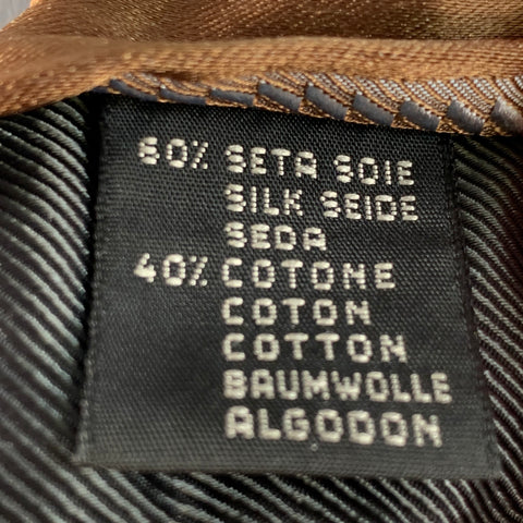 ERMENEGILDO ZEGNA One Size Brown Light Blue Diagonal Stripe Silk Cotton Tie