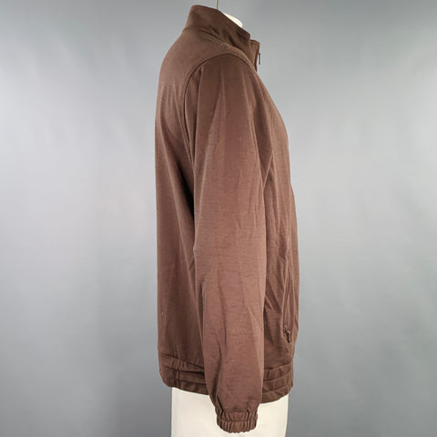 NEEDLES Size L Brown Logo Polyester Zip Up Jacket