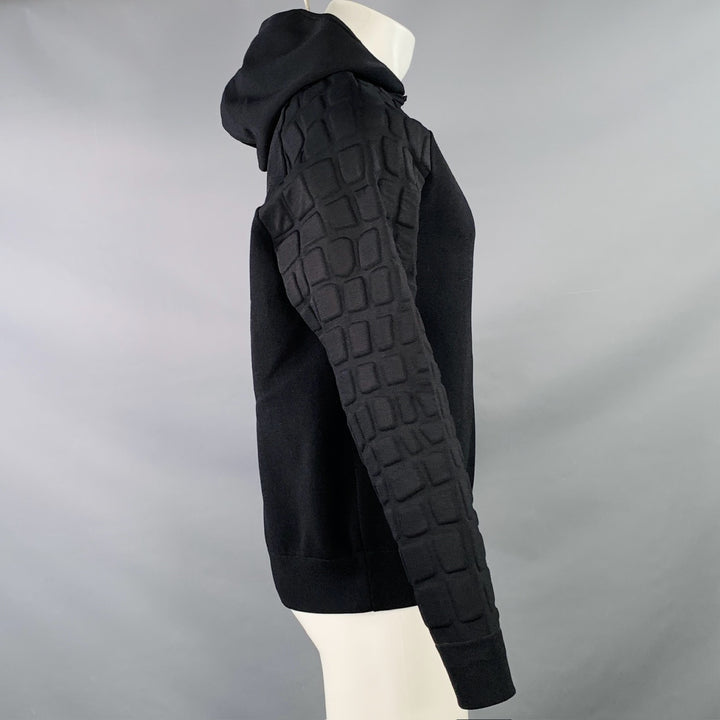 ALEXANDER WANG x H&M Size S Black Textured Viscose Hooded Sweatshirt