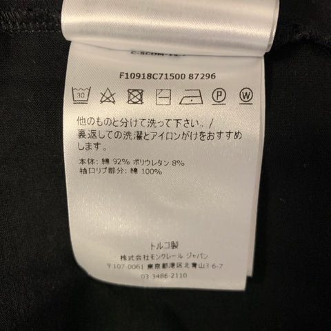 MONCLER Size L Black Cotton Blend V Neck T Shirt