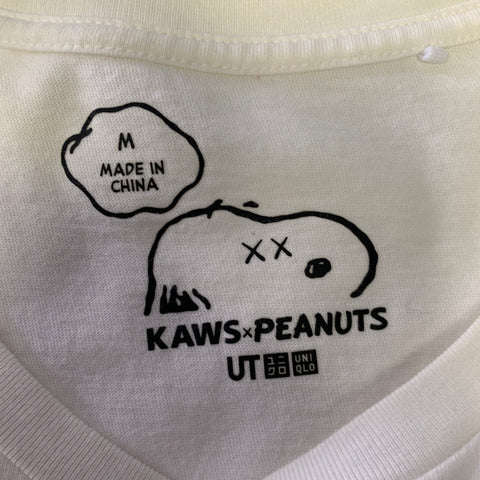 UNIQLO Size M White Black Yellow Logo Cotton T-shirt