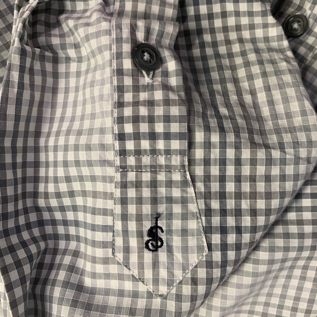 PS by PAUL SMITH Size S White Grey Checkered Cotton Long Sleeve Shirt