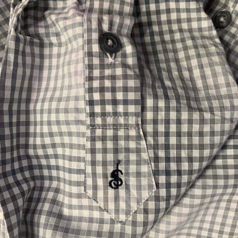 PS by PAUL SMITH Size S White Grey Checkered Cotton Long Sleeve Shirt
