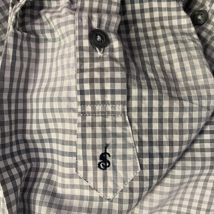 PS by PAUL SMITH Size S White Grey Checkered Cotton Long Sleeve Shirt