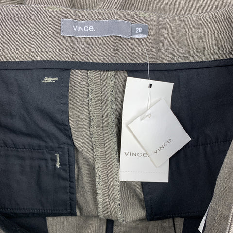 VINCE Pantalones cortos con bragueta y cremallera de algodón color pizarra Talla 28