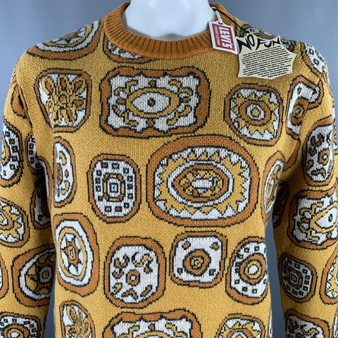 LEVI'S VINTAGE Size XL Tan Yellow Knitted Wool Blend Crewneck Sweater