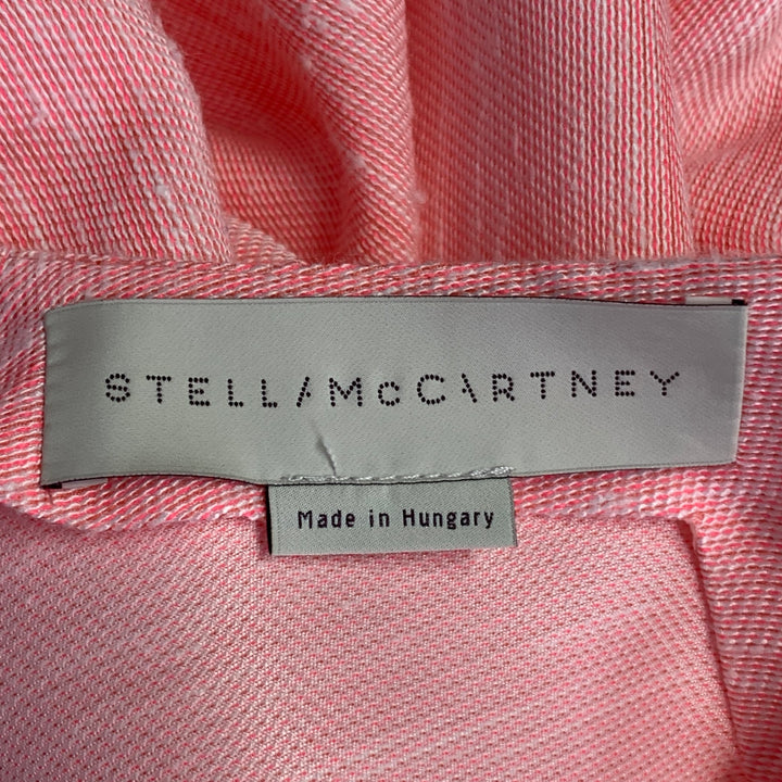 STELLA McCARTNEY Size L Pink Rayon Silk Blend Textured Crew Neck Boxy Casual Top