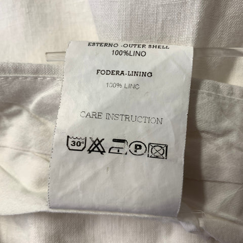 RUBINACCI Size 32 White Linen Flat Dress Pants