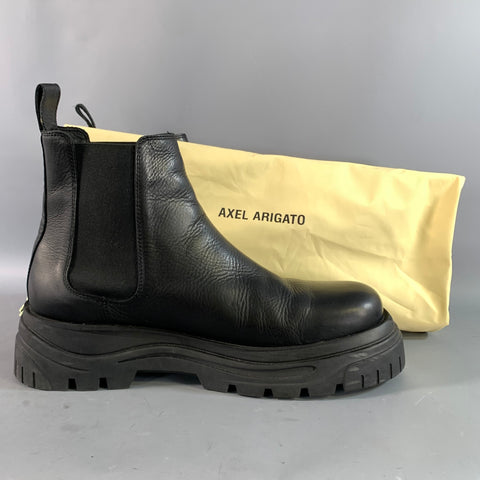 AXEL ARIGATO Size 11 Black Leather Pull On Boots