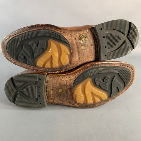 OFFICINE CREATIVE Size 9 Brown Leather Slip On Lace-Up Shoes