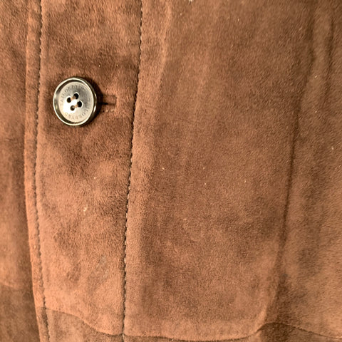 TAYLORBYRD Size XXL Brown Suede Zip Up Jacket