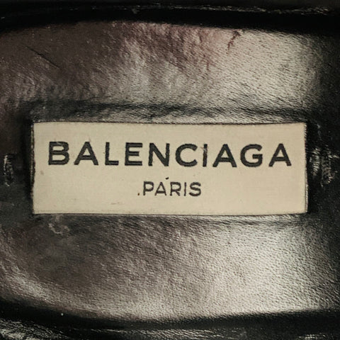 BALENCIAGA Size 9 Black Leather Perforated Wingtip Chelsea Boots