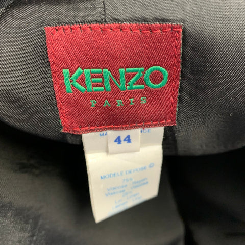 KENZO Size 8 Black Viscose Blend Button Up Jacket