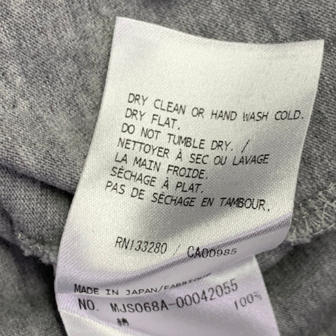 THOM BROWNE Taille S T-shirt gris en coton à col rond et manches longues