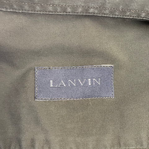 LANVIN Size 40 Black Cotton Spread Collar Long Sleeve Shirt