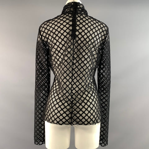 PHILOSOPHY Size M Black Polyamide Mesh Turtleneck Pullover Womens