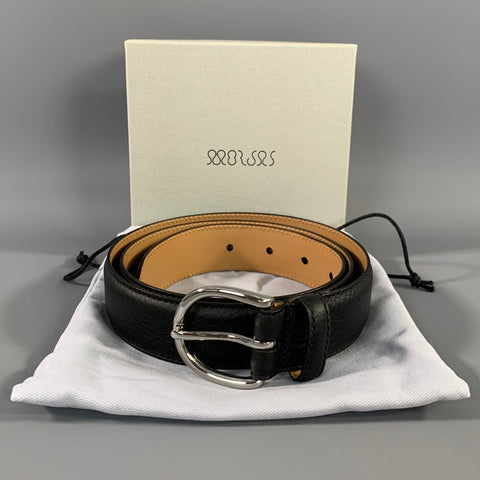 MORJAS Size 33 Black Pebble Grain Leather Belt