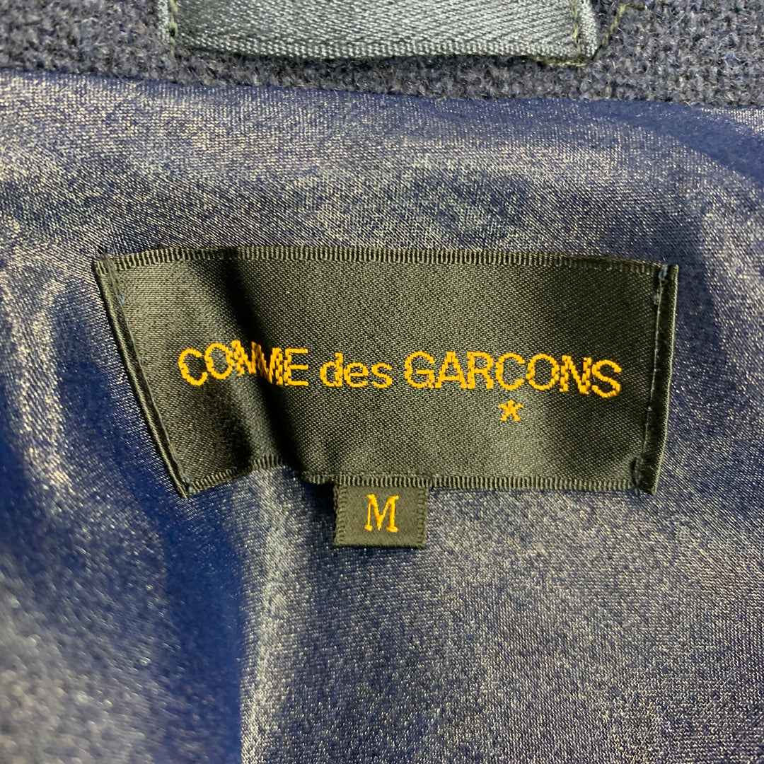 COMME des GARCONS 1997 Talla M Chaqueta corta de mezcla de lana negra azul marino