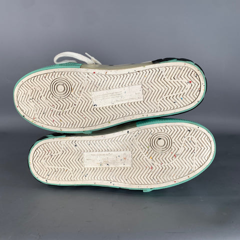 OFF-WHITE Size 11.5 White Mint Mixed Fabrics Suede Canvas Sneakers