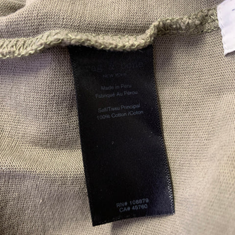 RAG & BONE Size L Green Black Embroidery Cotton Crew-Neck T-shirt