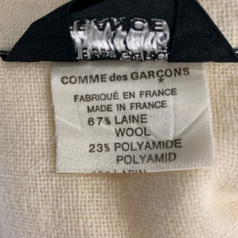 COMME des GARCONS 1980s Taille S Crème Laine Mélange Double Couche Veste