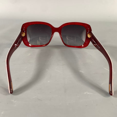 DOLCE & GABBANA Red Black DG4101 1752/8G Animal Print Acetate Sunglasses