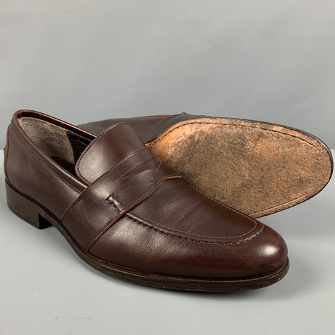 HARRYS OF LONDON Size 11 Brown Leather Penny Loafers