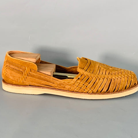 STEVE MADDEN Size 13 Camel Suede Woven Sandals