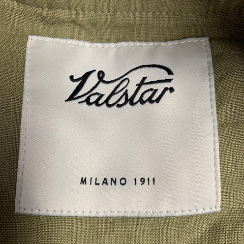 VALSTAR Size 46 Valstarino Green Olive Linen Bomber Jacket