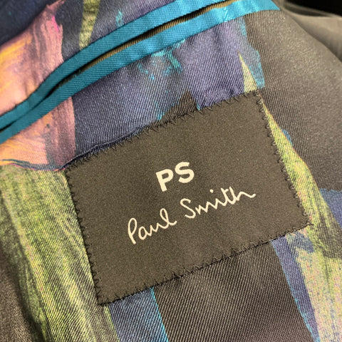 PAUL SMITH Size 36 Grey Wool Blend Single Breasted Jacket