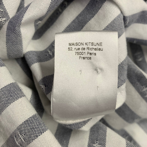 MAISON KITSUNE SS15 Size S White Grey Cotton Nautical Shirt Dress