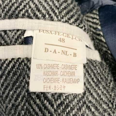 BRUNELLO CUCINELLI Size 38 Grey Black Herringbone Cashmere Sport Coat