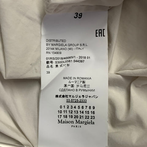 MAISON MARGIELA Size 39 White Cotton Curved Cutaway Long Sleeve Shirt