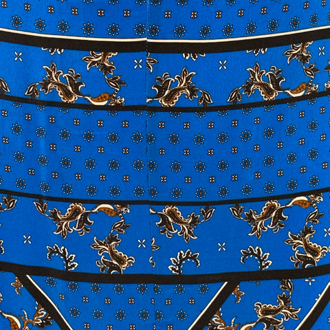 GANNI Size 4 Blue Black Silk Handkerchief Asymmetrical Midi Skirt