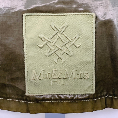 MR & MRS Parka veste vert olive chatoyant en coton mélangé, taille XS